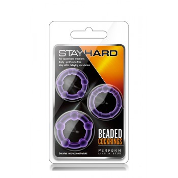 STAY HARD BEADED COCKRINGS PURPLE
