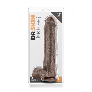 Dildo Realista Dr. Skin Mr Savage 23cm Castanho