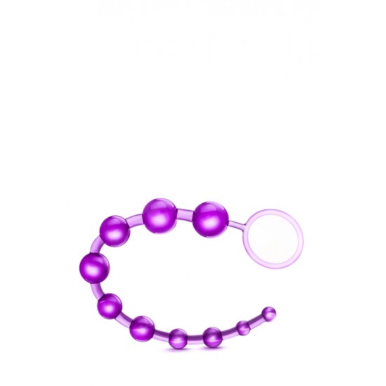 Cordão Pérolas Anal bYours Basic Roxo Experimente uma vez e nunca mais vai querer outra coisa!Cordão anal flexível de pérolas que se adapta perfeitamente às curvas do seu corpo. Fica gradualmente maior, permitindo que relaxe confortavelmente por entre a sequ