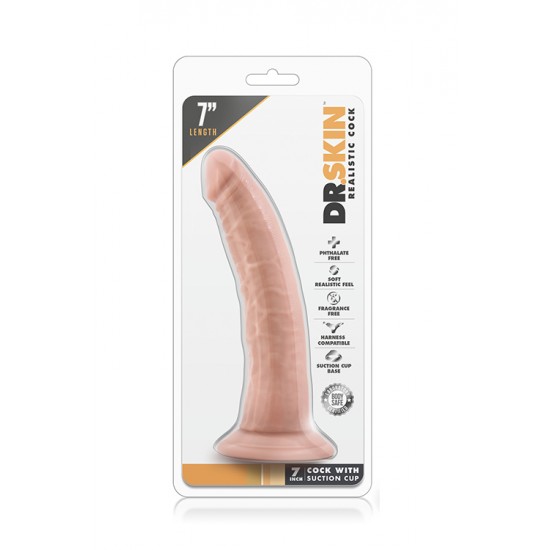 Dildo Realista Curvo c/ Base Succção Mr. Skin 17.5cm Pele Seja um bom anfitrião e receba de braços abertos o Dr. Skin em sua casa!Dildo realista com cabeça e corpo proeminente. Com forte base de sucção para que possa desfrutar de excitantes aventuras "mãos-livres" e ligeira cur