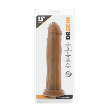 Dildo Realista c/ Base Sucção Dr. Skin Mocha 22cm Castanho