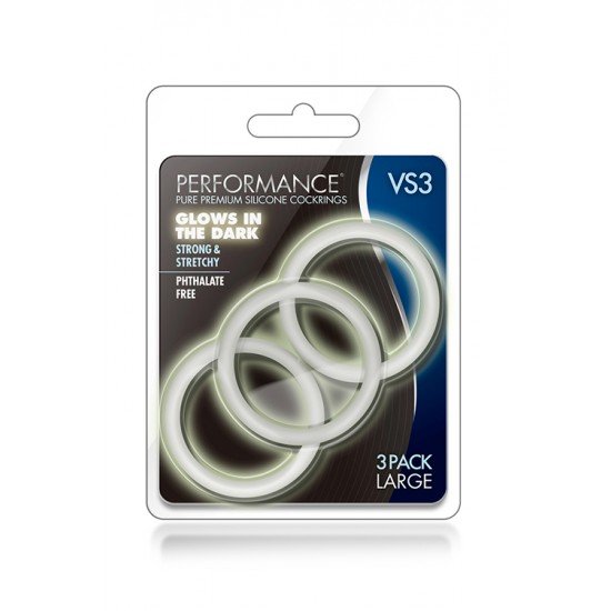 Conjunto 3 Anéis Pénis VS3 Performance Grande Branco Conjunto 3 Anéis Pénis VS3 Performance Grande Branco