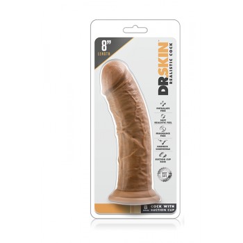 Dildo Realista c/ Base Sucção Dr. Skin Mocha 19cm Latino