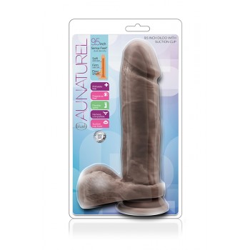 Dildo Realista Sensa Feel Au Naturel Chocolate 19cm Castanho