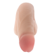 Penis suave e realista. Seu formato confortável cria um volume natural. Compatível com roupas íntimas, textura de pele realista e cabeça colorida para um efeito ainda mais realista. Feita de TPE premium, segura para o co