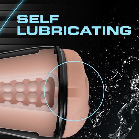 Masturbador auto lubrificante M FOR MEN VANILLA Stroker macio auto lubrificante com textura protuberante no interior. A tecnologia de auto lubrificação é incorporada ao material real TPE. Adiciona água e isso ativará a auto lubrificação. O recurso de auto lubrificação