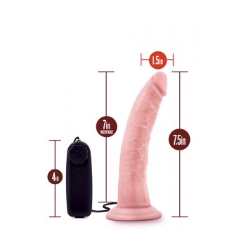 Vibrador Realista c/ Comando Dr. Skin Dr Dave 17cm Pele