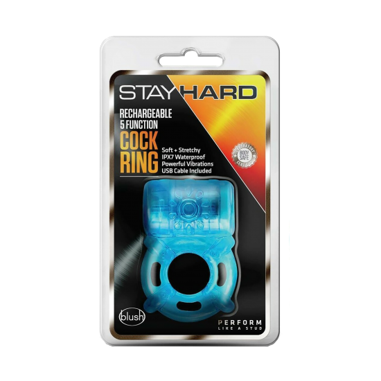 Amplifique seu prazer e estenda seu tempo de jogo! Este C-Ring Stay Hard Recarregável de 5 Funções pode ser usado ao redor da base do pênis ou embaixo das bolas. Com uma textura macia e com nervuras na frente do c-ring a