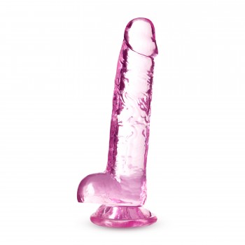 NATURALLY YOURS  7 CRYSTALLINE DILDO  ROSE