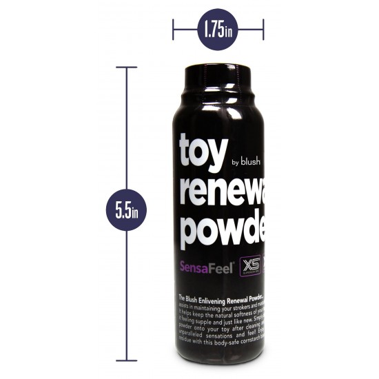 Pó Refrescante para Brinquedos Um pó para refrescar seus brinquedos e masturbadores de TPE/TPR favoritos, mantendo sua textura natural. Gire a tampa e aperte o frasco para facilitar a aplicação. Refresca as propriedades de autolubrificação em brinqued