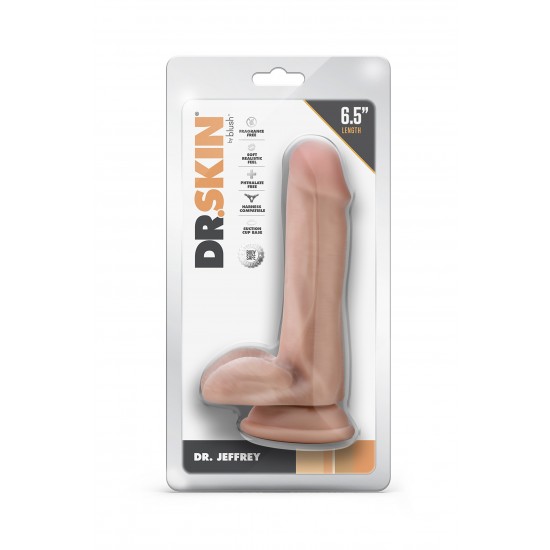 DR. SKIN DR. JEFFREY 6.5 INCH DILDO WITH BALLS BEIGE