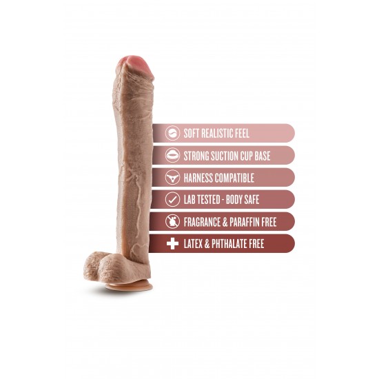 DR. SKIN MR. ED 13 INCH DILDO WITH BALLS BEIGE