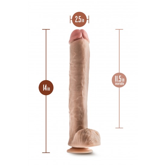 DR. SKIN DR. MICHAEL 14 INCH DILDO WITH BALLS BEIGE