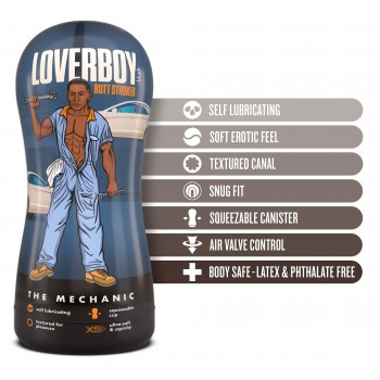 LOVERBOY THE MECHANIC SELF LUBRICATING STROKER BROWN