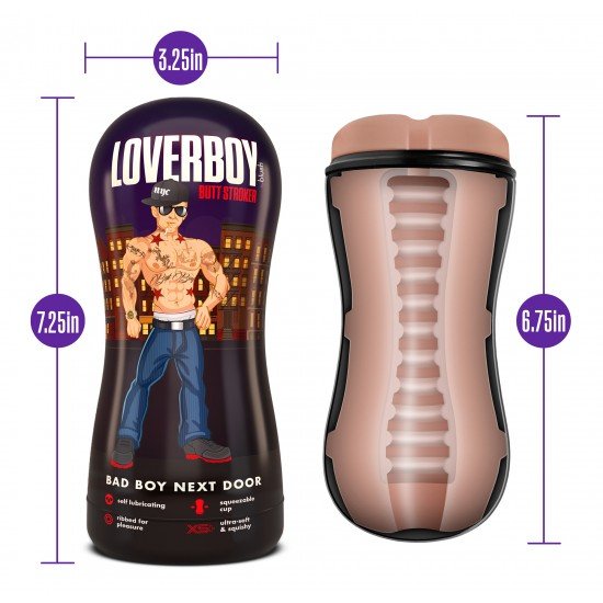 Desbloqueie um mundo de prazer como nunca antes com o Bad Boy Next Door. Quer você esteja buscando experiências solo emocionantes ou querendo dar um toque especial à brincadeira de casal. Este masturbador de bolso é auto