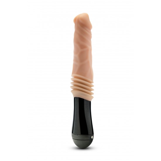 DR. SKIN DR. KNIGHT vibração, rotação e movimento de sobe-e-desce BEIGE DR SKIN está pronto para recebê-la! Seus 3 motores oferecem vibração, rotação e movimento de sobe-e-desce, em um único dildo. Feito em silicone macio conta com as tecnologias Pure Puria™ e UltraSilk® para um toque natura