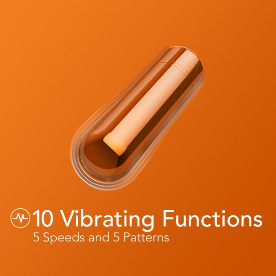 10 modos de vibração de alto desempenho 5 velocidades e 5 padrões vibrador em forma de bala Projetado para proporcionar prazer clitoriano preciso. Discreto e ideal para viagens. Desfrute do seu prazer onde quer que estej