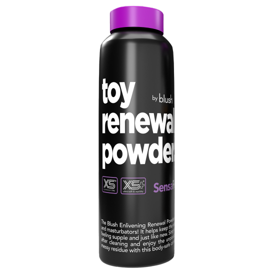 Pó Refrescante para Brinquedos Um pó para refrescar seus brinquedos e masturbadores de TPE/TPR favoritos, mantendo sua textura natural. Gire a tampa e aperte o frasco para facilitar a aplicação. Refresca as propriedades de autolubrificação em brinqued
