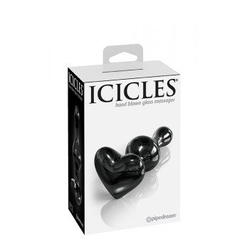 Plug Anal Vidro Icicles No74 7.9cm Preto