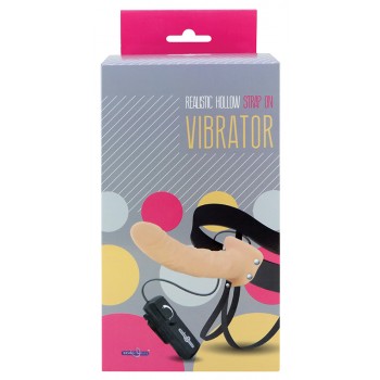 REALISTIC HOLLOW STRAP ON VIBRATOR 8INCH
