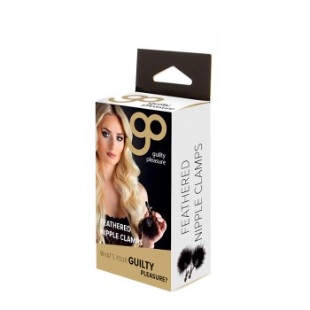 Pinças Mamilos Plumas Guilty Pleasure Preto