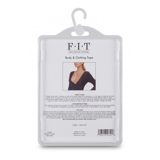 Fita para colar Corpo / roupa uso unico.Instruções: Pele limpa e seca. Loções ou óleos evitarão que a fita grude.Retire o tamanho de fita, posicione a fita no corpo conforme desejado e cole a roupa e pressione para aplic