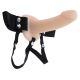 Este dildo oco com tiras para vestir possui uma haste macia e sedosa com uma cabeça cônica e é removível para limpeza. As tiras do arnês são elásticas na cintura e nas pernas, com tiras para as pernas totalmente ajustáve
