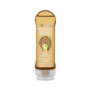 Gel 2em1 Baunilha DoceMassagem e Lubrificante Madagáscar Control 200ml