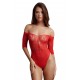 Liberte a sua deusa interior com este Body com fundo opaco e top rendado com mangas 3/4. Tem um toque luxuoso, graças aos brilhantes, e é perfeita para uma roupa de sedução que com certeza vai deixar queixo caído e a tem