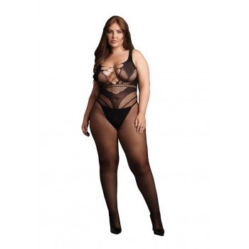 Bodystocking with Accentuated Lines - OSX - Black