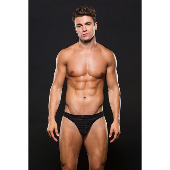 Tanga Masculina Microfibra c/ Riscas Envy Preto L/XL
