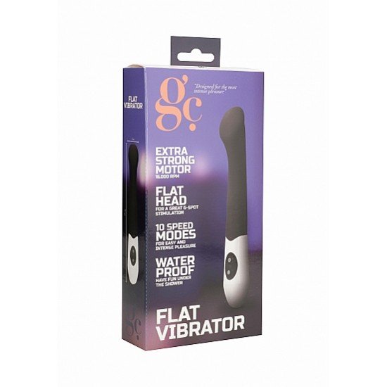 Vibrador Clássico Silicone Flat GC 19cm Preto Vibrador Clássico Silicone Flat GC 19cm Preto