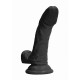 Dildo Realista Curvado c/ Base Sucção 15.4cm GC Preto