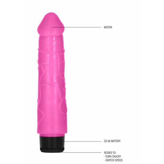 Vibrador Realista Multivelocidades Thick GC 17.5cm Rosa Vibrador multispeed de 17.5cm, com aparência realista (cabeça pormenorizada e veias) e corpo largo para que se sinta preenchido(a) e possa desfrutar do máximo de prazer.Um brinquedo erótico que não vai desapontar!!