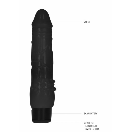 Um brinquedo erótico que não vai desapontar!!Vibrador multispeed, de 17.5cm, com aparência realista (cabeça pormenorizada e veias) e saliências no final do corpo para uma estimulação mais pormenorizada do clitóris.