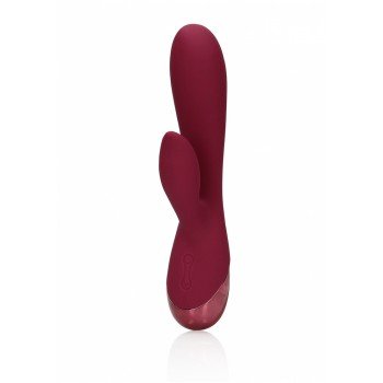  Smooth Silicone Rabbit Vibrator - Dark Cherry
