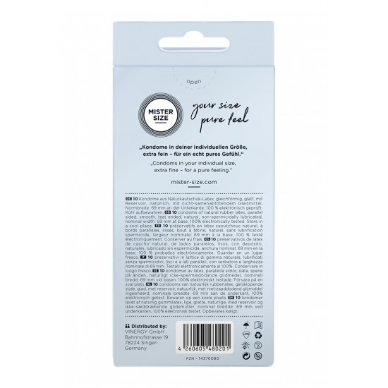 Preservativos Mister Size 69 mm 10 pack Além da responsabilidade e cuidado durante o sexo, os homens com um pênis pesado naturalmente tambémpreciso do preservativo certo; o que pode ser difícil de encontrar - até agora. Felizmente, MR Size 69 é como um terno f