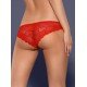 Surpreendentemente feminina... em cada pequeno detalhe!Cuecas delicadas em tecido suave e acetinado vermelho na frente e elegante renda de motivos florais atrás. Deliciosamente adornadas com um pequeno brilhante em forma