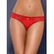 Surpreendentemente feminina... em cada pequeno detalhe!Cuecas delicadas em tecido suave e acetinado vermelho na frente e elegante renda de motivos florais atrás. Deliciosamente adornadas com um pequeno brilhante em forma