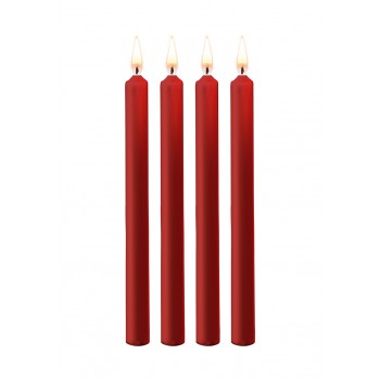 Teasing Wax Candles Large - Parafin - 4-pack - Red
