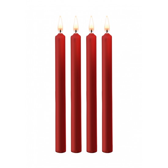 Teasing Wax Candles Large - Parafin - 4-pack - Red
