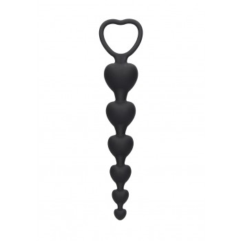 Anal Heart Beads - Black