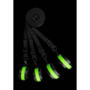 Bed Bindings Restraint Kit - GitD - Neon Green/Black