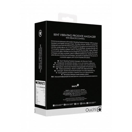 Estimulador de próstata vibratório curvado com controle remoto Preto Aumente o seu prazer com o Massageador de Próstata Vibratório Curvado. Com a sua forma única e levemente curvada, este vibrador de silicone preto foi especialmente projetado para proporcionar sensações incríveis em todo