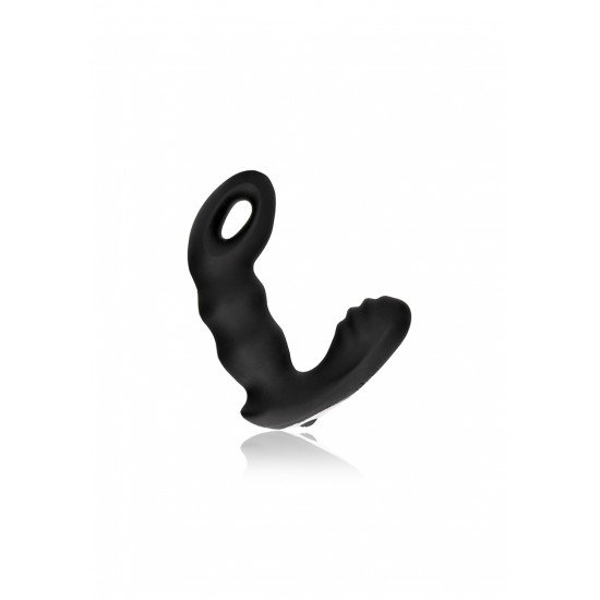 Alcance novos patamares com o massajador vibratório de próstata com nervuras. Com a sua forma estriada, este vibrador silicone preto foi concebido para levar a sua experiência sensorial a novas alturas. O controlo remoto