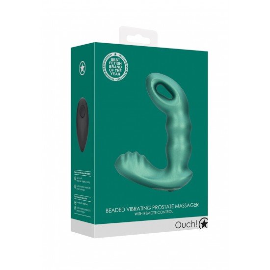 Massajador próstata vibratorio com controlo remoto - Verde Alcance novos patamares com o massajador vibratório de próstata com nervuras. Com a sua forma estriada, este vibrador silicone preto foi concebido para levar a sua experiência sensorial a novas alturas. O controlo remoto