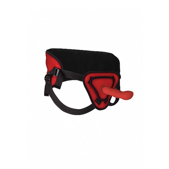 Strap On Deluxe Silicone Dildo Ondulado 20.5cm Vermelho Ouch! Penetre no corpo da sua cara metade com este strap-on maravilhoso.Pode utilizar o dildo de 20.5cm com ou sem o arnês, conforme lhe apetecer, o seu design ondulado e com a ponta ligeiramente curvada proporcionará uma esti