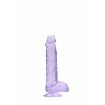 6 / 15 cm Realistic Dildo With Balls - Purple