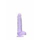 Dildo realistico com testiculos 15cm Lilas - RealRock Este modelo REALROCK CRYSTAL CLEAR foi projetado com bolas realistas para uma experiência realística aprimorada. Todos vêm com uma ventosa resistente para que você possa colá-los em praticamente qualquer superfície