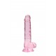 Dildo realistico com testiculos 18cm Rosa - RealRock Dildo realistico com testiculos 18cm Rosa - RealRock
